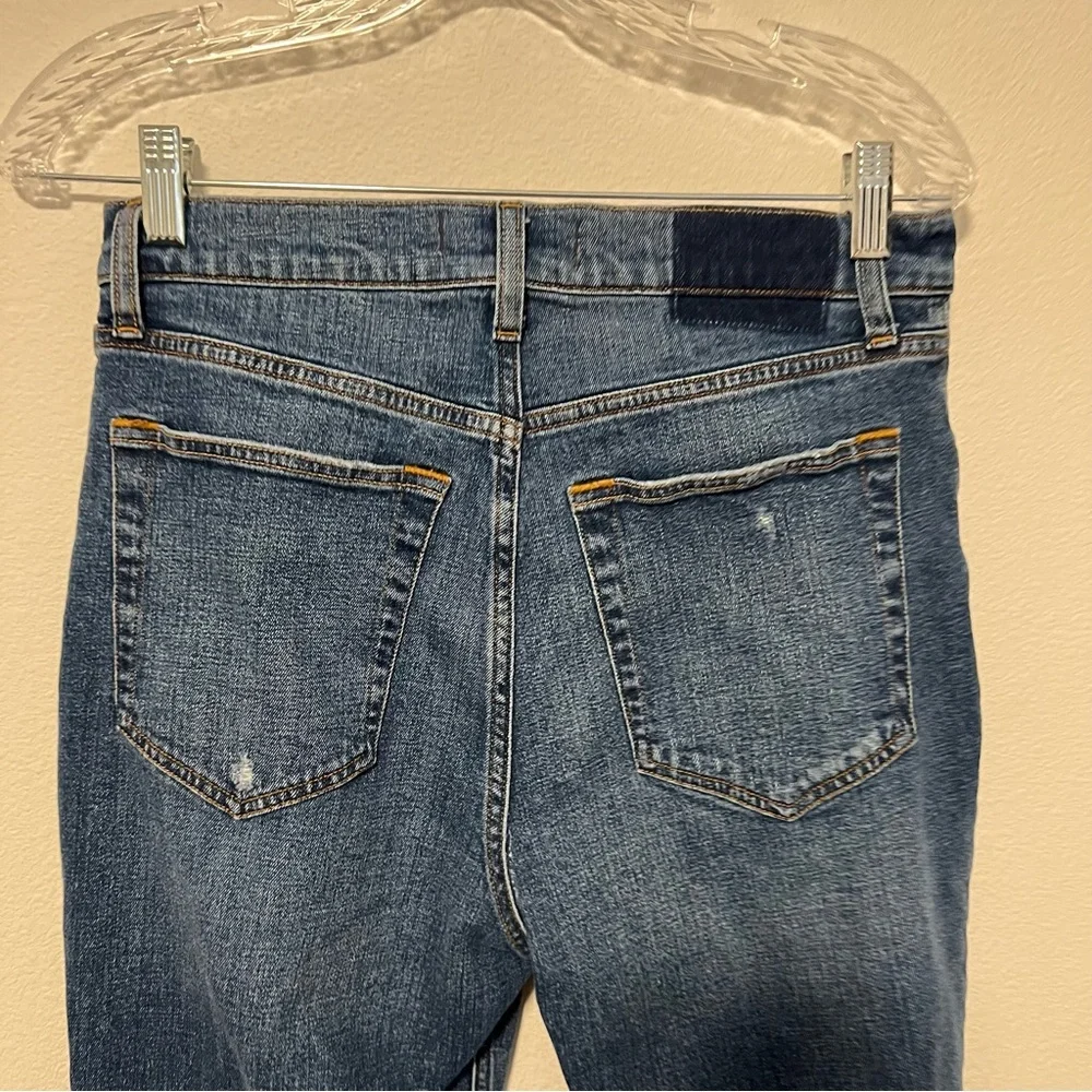 Abercrombie & Fitch Ultra High Rise Ankle Distressed Straight Jeans Sz 10s